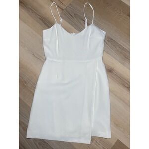 French Connection White Mini Dress Slip Strappy Minimal Bridal Size 6